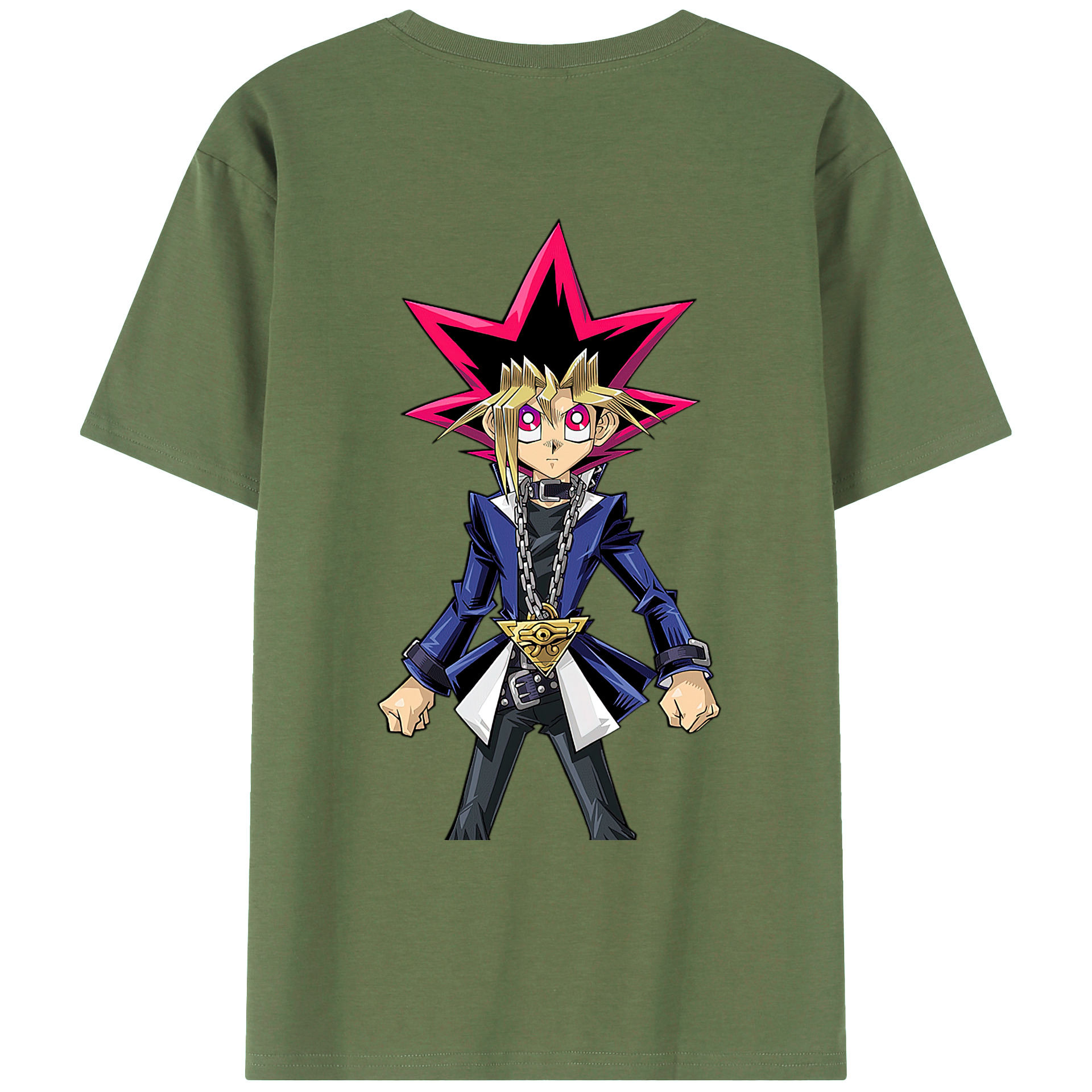 （画像用） 遊☆戯☆王 Yu-Gi-Oh! 綿100％ メンズ半袖Tシャツ（バックプリント） 通気性